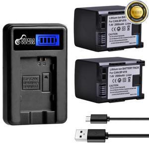 2500mAh 7.4V BP-819 BP 배터리 + 캐논 827 HF200 HG21 HFM41