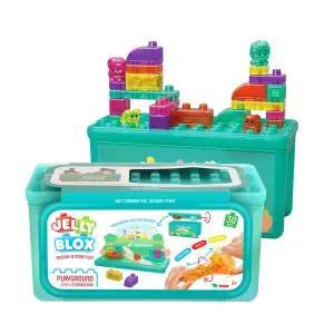 젤리블록스 플레이그라운드 스토리지 박스 2 in 1 말랑말랑 젤리 블록 장난감 조립 선물