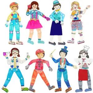 [퍼니메이커]글로벌이지 종이 관절 인형(10인용) 관절인형 종이인형 종이관절인형 종이만들기