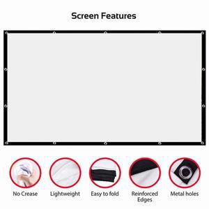 120인치 휴대용 접이식 프로젝터 스크린 16:9 가벼운 실내외 홈 오피스 교실용