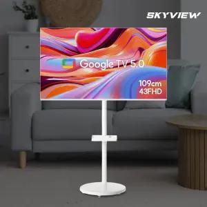 스카이뷰 화이트에디션 삼탠바이미 109cm(43인치) FHD 스마트 이동식 TV 중소바이미 삼텐바이미