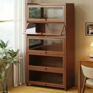 원목 여닫이 책장 서재 인테리어 우드 수납장 공부방 선반 책꽂이