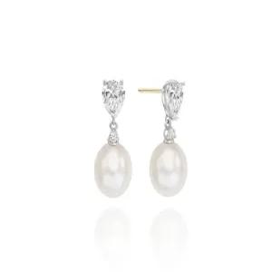 미니골드 14K 페어 드롭 진주 귀걸이 MES11800