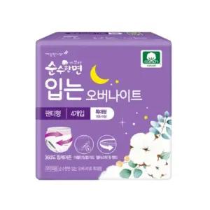 깨끗한나라 순수한면 입는 오버나이트 특대형 4개입, 1개
