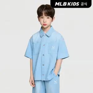 [MLB키즈 공식]26SS 베이직 쿨필드 반팔 데님 셔츠 NY (L.Blue) 7AWSB0263-50BLL