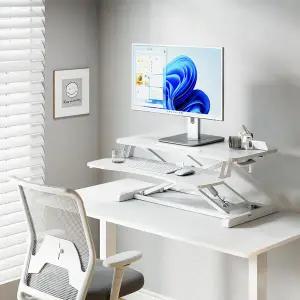 엔산마운트 NMW1 화이트 블랙 스탠딩 워크 책상 데스크 높낮이조절 수동식 서서일하는