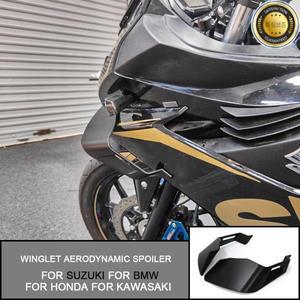 범용 오토바이 윙렛 공기역학 스포일러 윙 접착식 장식 스티커 포함 스즈키 BMW 혼다 가와사키