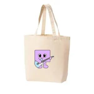 [라일리] Rly 에코백 기타치는네모 도형캐릭터 별기타 스키구름