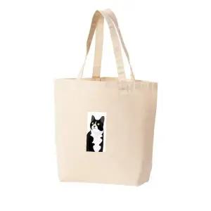 [라일리] Rly 에코백 고양이 CAT 고양이 얼굴 노란눈 흰색과 검은색