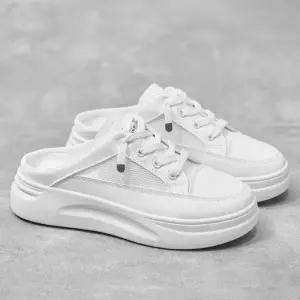 [라일리의류] Rly 여성 키높이 운동화 뮬 스니커즈 발편한 신발 화이트