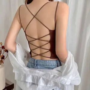 [오노마] ONM 뒷 X자 끈나시 캡내장 이너나시 크롭나시 슬림핏