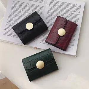 악어패턴 골드 원형 여성카드지갑 동전 반지갑