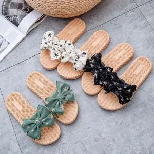 [오노마] ONM 3컬러 여성 데일리 별밤 러블리 리본 샌들 슬리퍼
