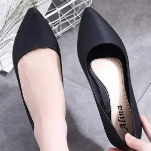 [라일리의류] Rly 회사원 출근 면접 룩 코디 검정 기본 플랫 구두 슈즈