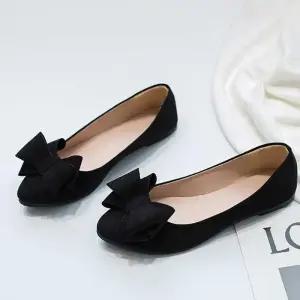 [라일리의류] Rly 여자 면접 용 단아한 회사원 리본 플랫 슈즈 구두