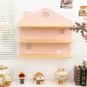 원목 책상 피규어 장식장 집모양선반 소품 벽걸이 정리대 단일 수납