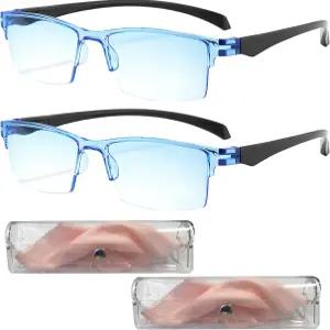 AQOYNQ 2PCS 자동 줌 안티 블루 라이트 노안 안경 오토 포커스 자체 조정 인텔리전트 듀얼 스마트 독서