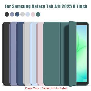 호환  갤럭시 탭 A11 2025 8.7'' SM-X133 삼중 접이식 플립 케이스 자석 스탠드 PU 가죽 보호 커버