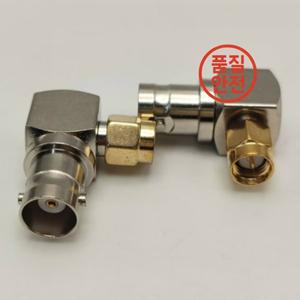 2pc BNC 암 잭-SMA 남성 직각 어댑터 90도 RF 커넥터