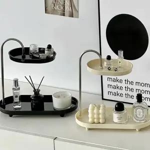 2단 화장품 정리함 다용도 2단 수납함 화장품 정리함 진열대 욕실수납선반 욕실정리선반 트레이 선반형