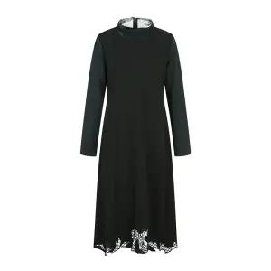 [막스까르띠지오]시스루 하이넥배색 롱원피스