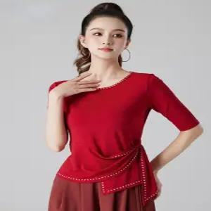 라인 모던 댄스상의 스포츠 사교 줌바 여성 라틴 댄스복 무대 의상