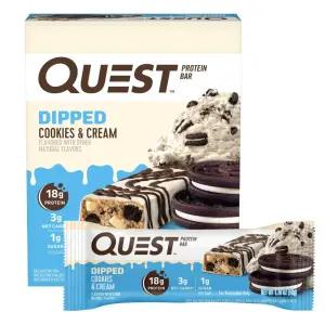 퀘스트 뉴트리션 딥 쿠키 크림 단백질 바 고단백 저탄수화물 글루텐 프리 케토 친화적 4 카운트