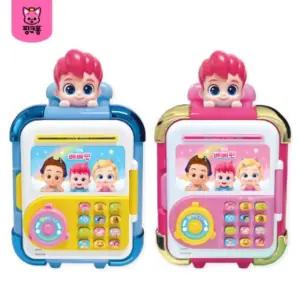 말하며 노래하는 베베핀 캐리어 금고 1개 저금통 장난감 동요 멜로디 불빛 생일 선물 어린이날 어린어 귀여