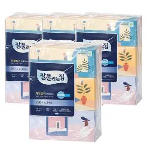 잘풀리는집 리얼실키 미용티슈 250매 3입 4팩