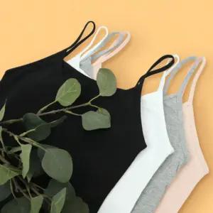 국산 P&R 피엔알 101 여성 스판 순면 끈나시 / 나시티 무지 라운드 런닝