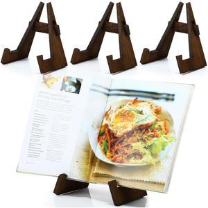 노바브라이트 4종 우드 쿡북 홀더 8.7인치 브라운 스탠드 러스틱 조절 가능한 레시피 북 주방 카운터 추수감사절 크리스마스 요리 선물