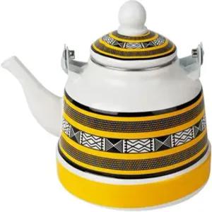 에나멜 끓는 주전자 1.7L 스트라이프 고대 시계 냄비 대용량 조리기 도자기 (색상 A 크기 (A)