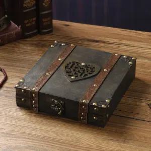 보물상자 나무 Teasure 상자 레트로 대용량 목걸이 쥬얼리 보관 케이스 잠금 결혼