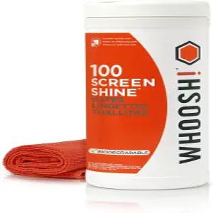 후쉬 자동차 OLED TV 안경 노트북용 스크린 샤인 100카운트 터치 클리너 물티슈 - 보풀 없는 무마모 스트릭