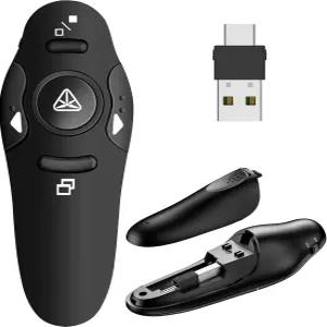 프레젠테이션 리모컨 파워포인트 USB A 및 C 무선 프레젠터 Mac용 RF 2.4GHz 슬라이드 어드밴스터 키노트