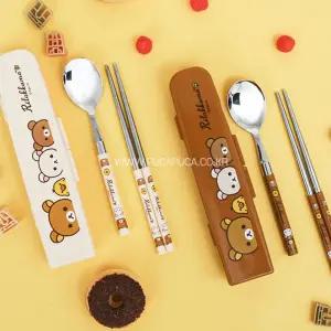 리락쿠마 뉴슬림 해피 수저 젓가락 케이스 세트 Bfl7+5heF