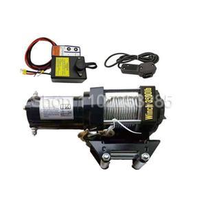 12V/24V 3500lbs 강철 와이어 로프 전동 윈치, 견인용 휴대용 자동차 트레일러 트럭 오프로드용, 수동/무선