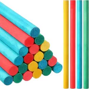 24피스 리듬 스틱 드럼 나무 루미 8인치 남녀 교실 놀이용 음악 타악기 4가지 색상 레드 그린 옐로우 블루