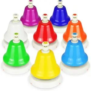 EliLunar 8 노트 데스크 벨 세트 C 장조 음계 색상 코드 핸드 초기 음악 학습 및 교실을 위한 교육용