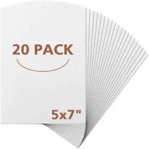 매트 보드 센터 20팩 5x7 칩보드 시트 50pt 책 제본용 크래프트 헤비 듀티 북 스텐실 액자 배송 DIY