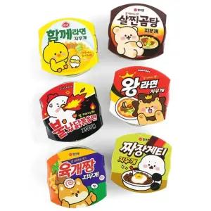 깜도리2 디자인 지우개 컵라면 단체 모양 답례품 세트 미니어처 선물 12개