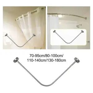 커튼봉브라켓 무타공 커튼 브라켓 L 자형 세미 U 샤워 봉 스틸 팬 펀칭하지 않고 욕실 곡선