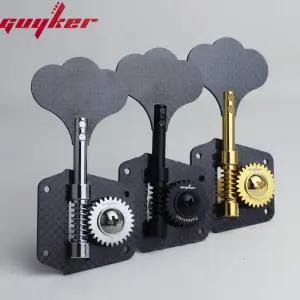 기타헤드머신 Guyker 베이스 튜너 128 비율 탄소 섬유 소재 오픈 기어 튜닝 키 페그 머신 헤드 일렉트릭 재