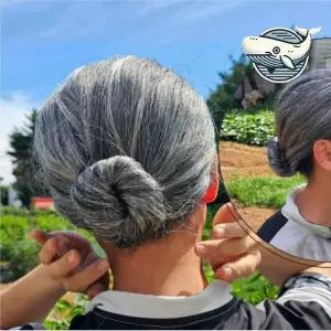 분장용 할머니 쪽머리 가발 공연 소품 노인