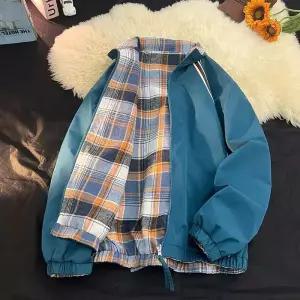 가을 남성 트렌디 아이템 자켓 블레이져 양면 스트라이프 체크 코치복 봄가을 트레이닝 차이나 코트 HT3