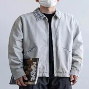 남친 가을 페이크 투피스 트렌디 아이템 자켓 블레이져 봄가을 더블 체크 칼라 순면 코트 HT3