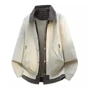 남친 캐주얼 투피스 아이템 코트 자켓 체크 가짜 칼라 블레이져 봄가을 트렌디 HT3