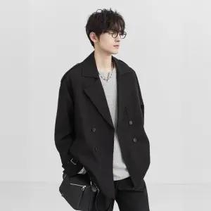 남사친 캐주얼 트렌디 아이템 재킷 블레이져 봄가을 쇼트 더블 트렌치코트 하프코트 HT3