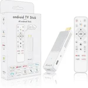 안드로이드 TV 스틱 4K 새로운 14.0 2GB RAM ROM 울트라 HD RK3518 CPU 블루투스 음성 리모컨 포함 Wi-Fi 6