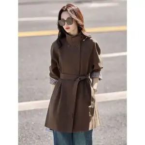 하프 가을 캐주얼 트렌치코트 체크 여성코트 코트 차이나 1PICK3